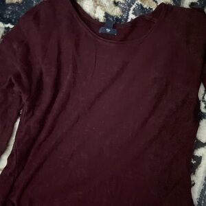 Burgundy Long Sleeve Top